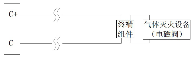 JBF5016天津气体灭火控制器喷洒启动输出接线示意图